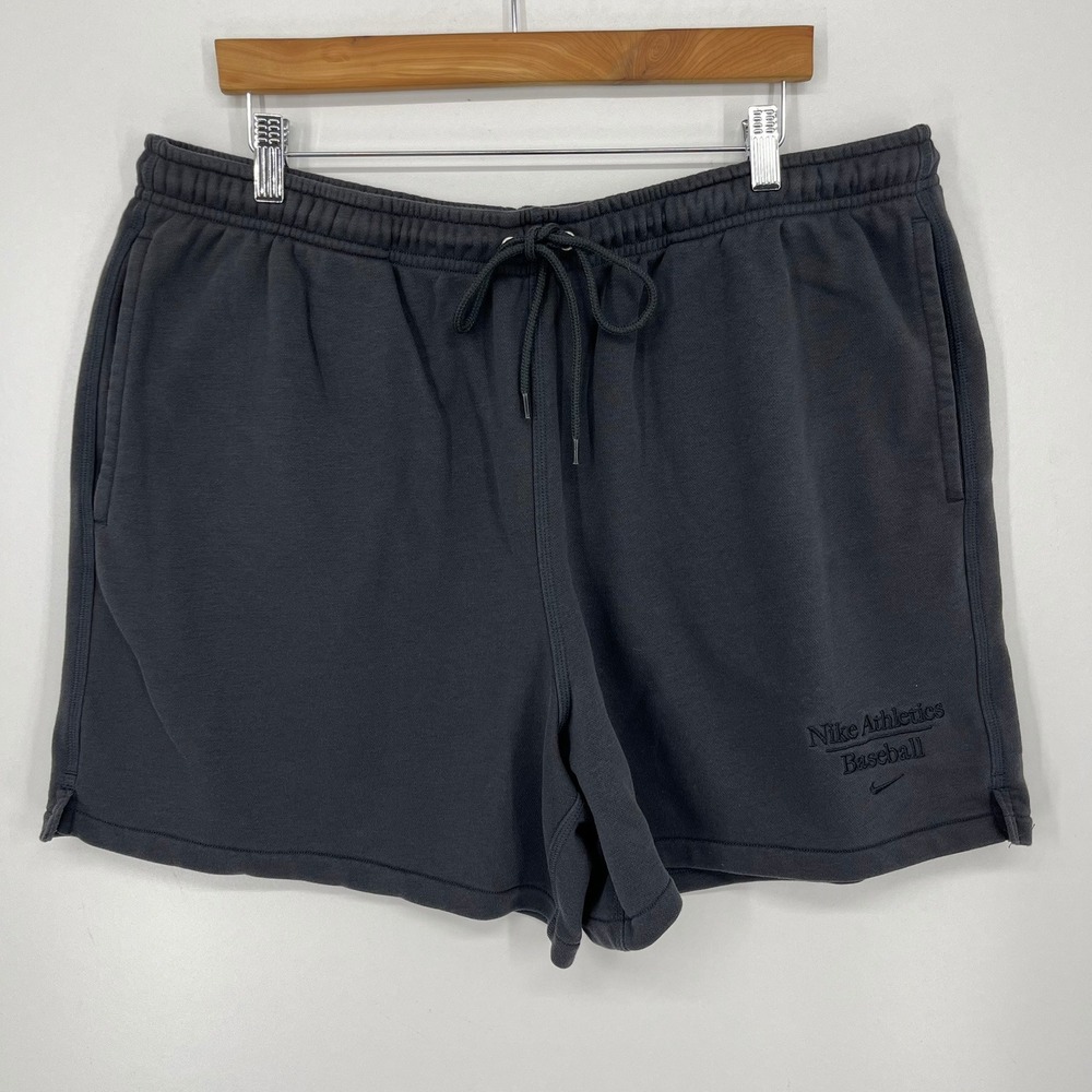 Nike Athletics Baseball Club Fleece Mens Shorts Charcoal Gray M73665 XL
